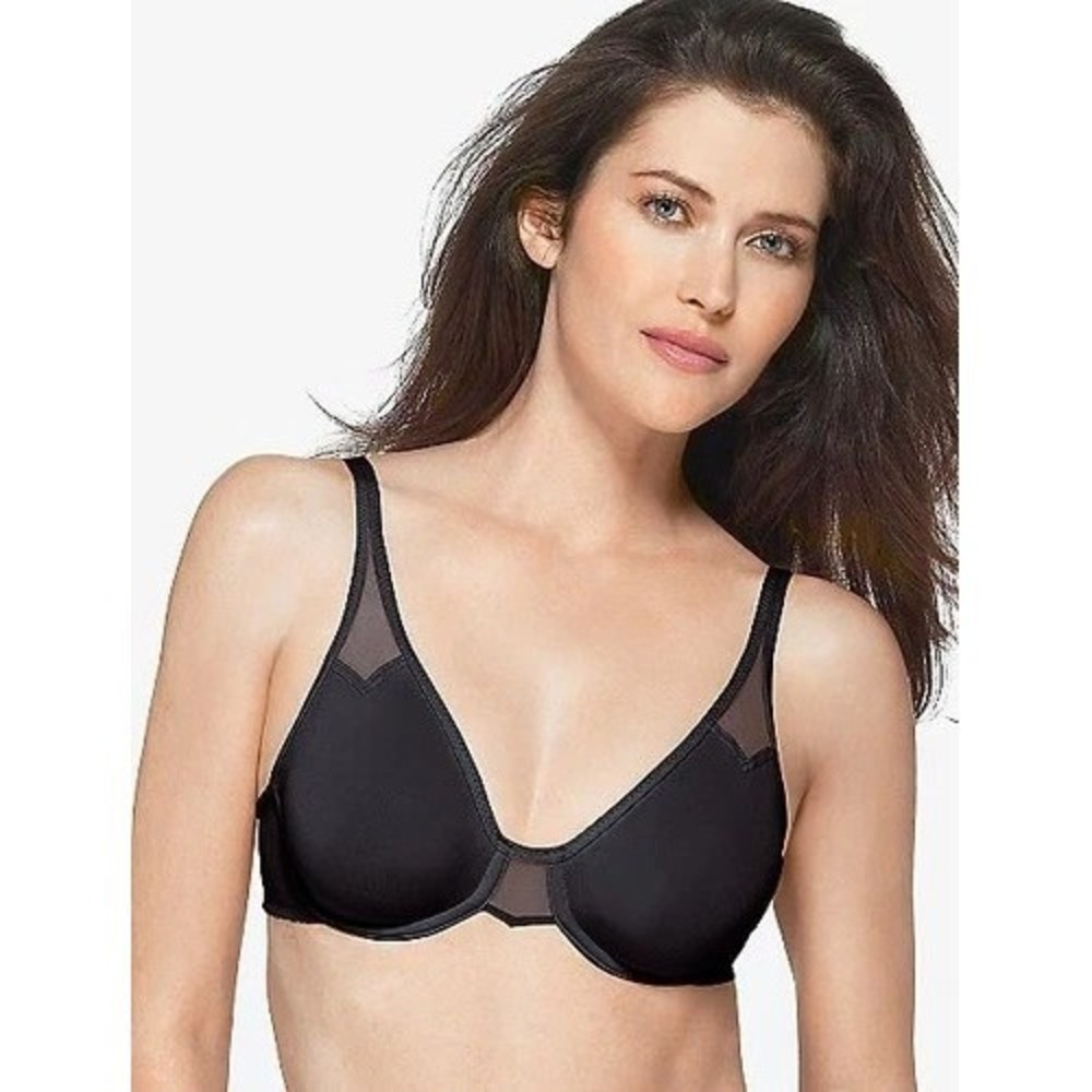 Wacoal Bra Womens 34D Black Cotton Blend T-Shirt Bra 65115 Underwire Everyday